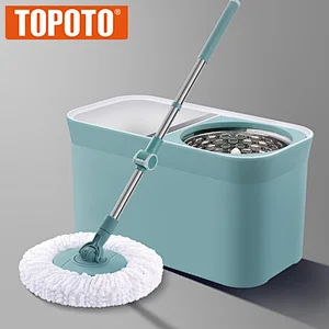 TOPOTO New Design Green Mop Microfiber Floor Mop, Spin Cleaning Mop