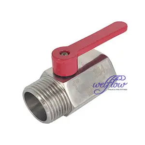 Stainless Steel MF Mini Ball Valve with Red Handle