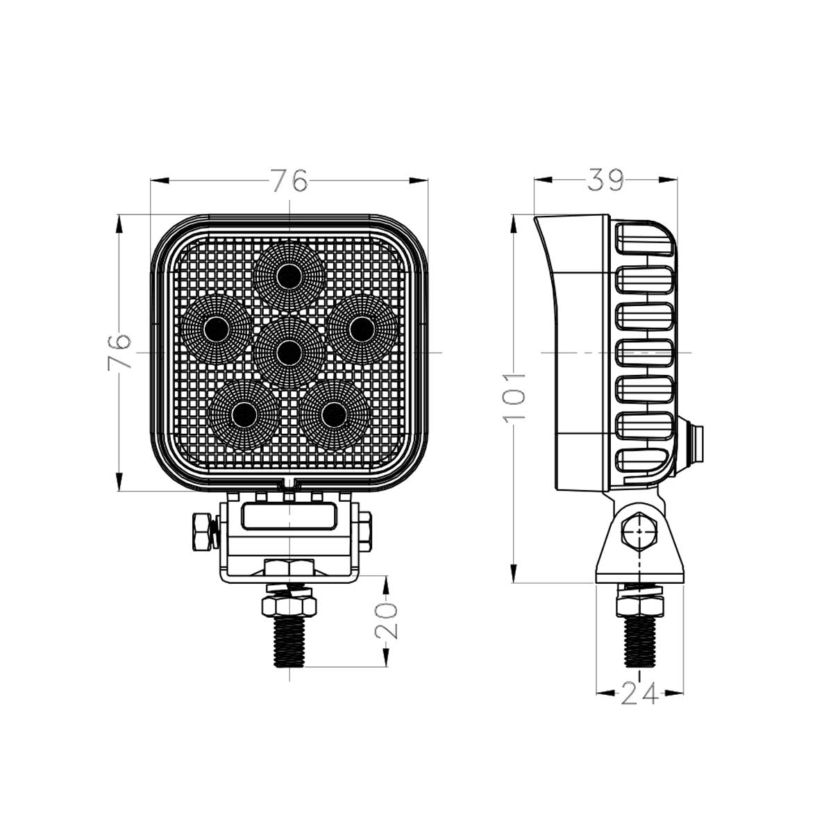 18W Heavy Duty LED Work Light Suitable for Cars, Boats, 4x4s, Vans