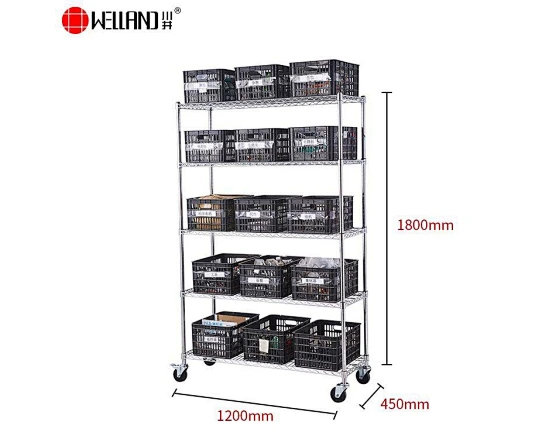 commercial wire shelving with wheels