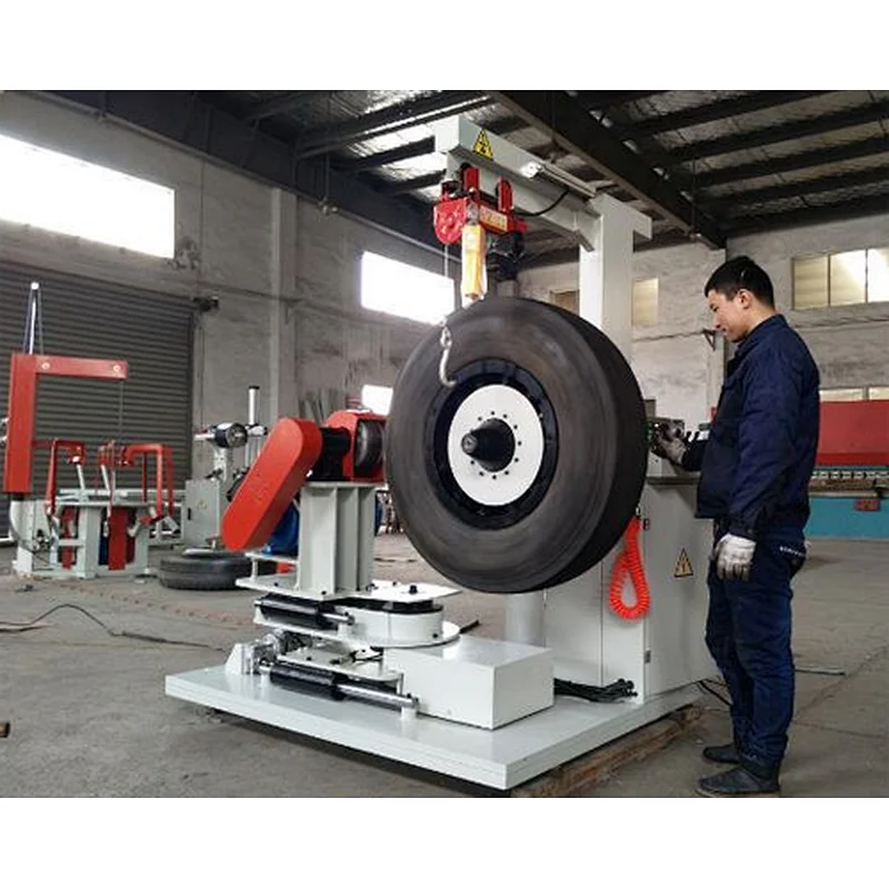 Inflatable buffing machine for large tires