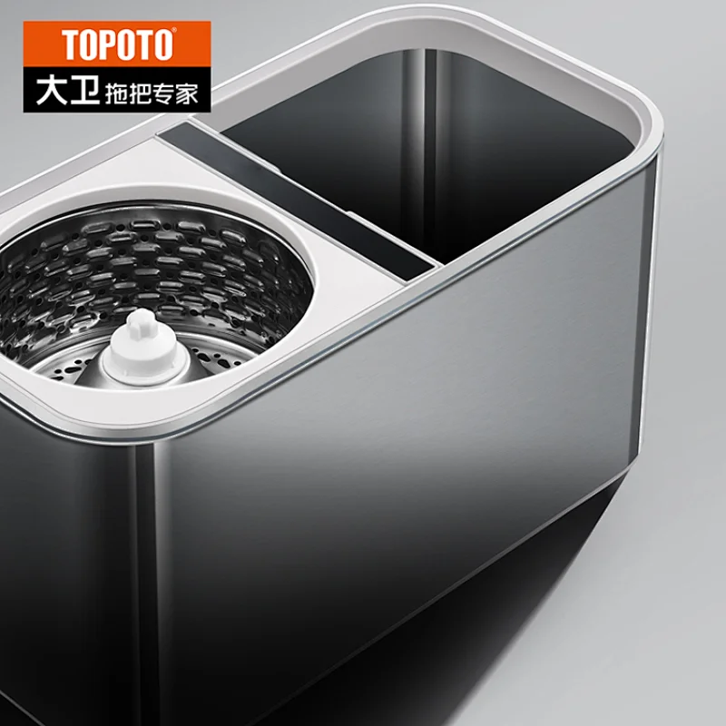 TOPOTO TOP Quality 2021 New Design Super S/S Spin Mop Stainless Steel Bucket Cleaning Mops