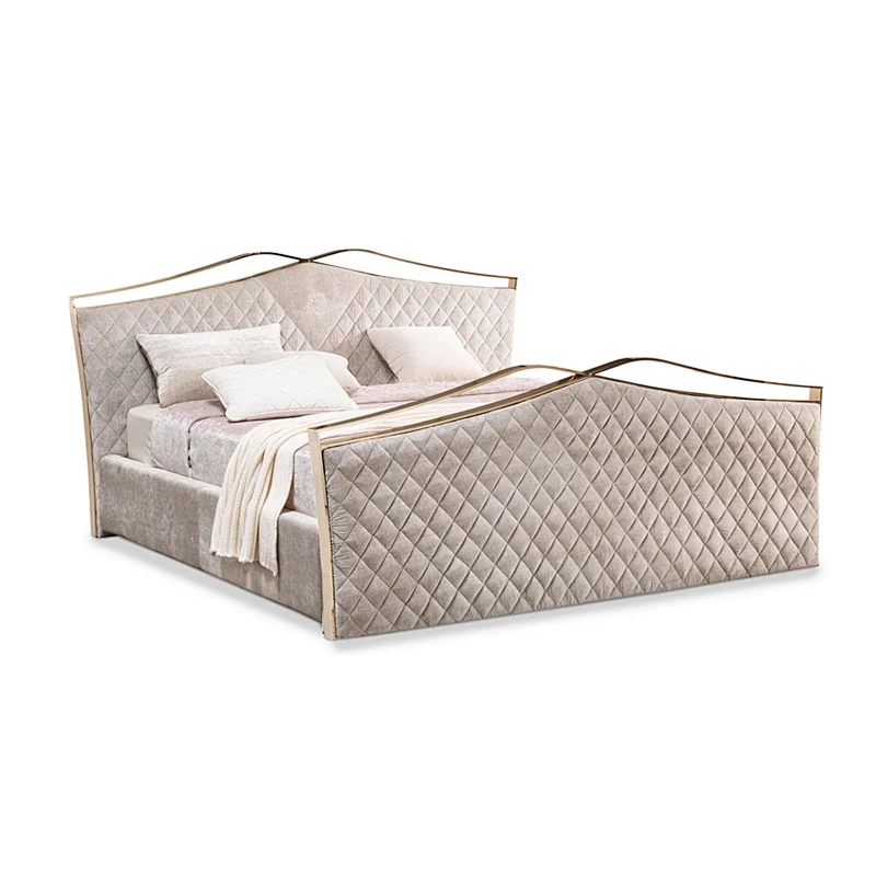 High Quality bedroom set nubuck double bed Luxury bed room furniture