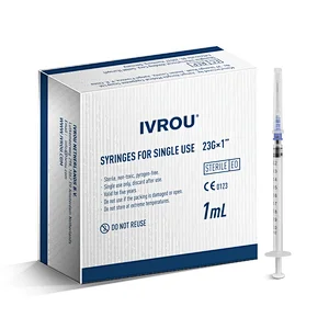 IVROU 1ml disposable syringe with needle 23G*1" Luer slip