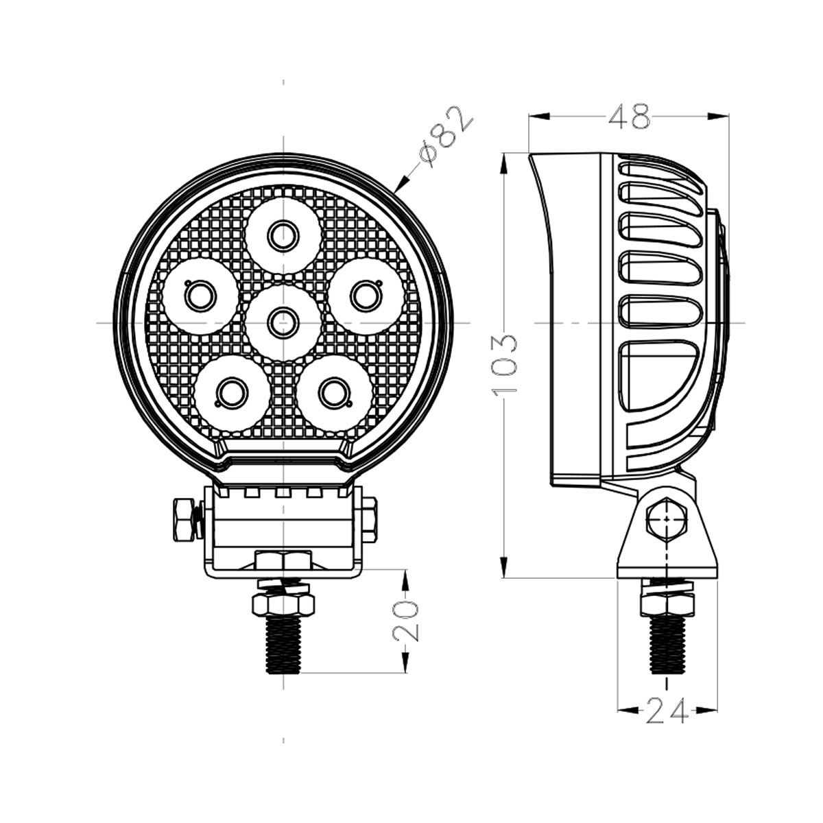 LED Work Light Suitable for Cars, Boats, 4x4s, Vans