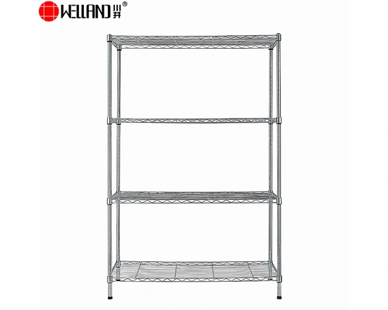4 tiers chrome wire shelving