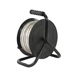 15M Led Portable Winding Spool Exterior Strip Light Work Light Strip Temporary Construction Lights Drum For Outdoor Lighting