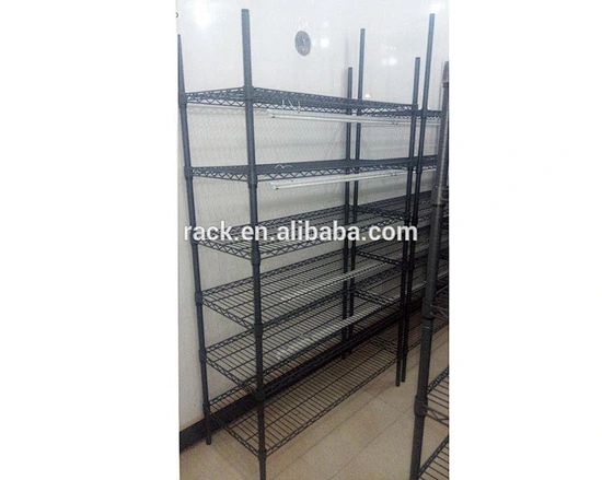 green wire shelving