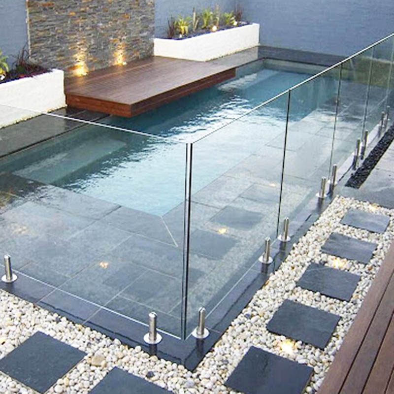Tempered tuffen glass panel railing balustrade system