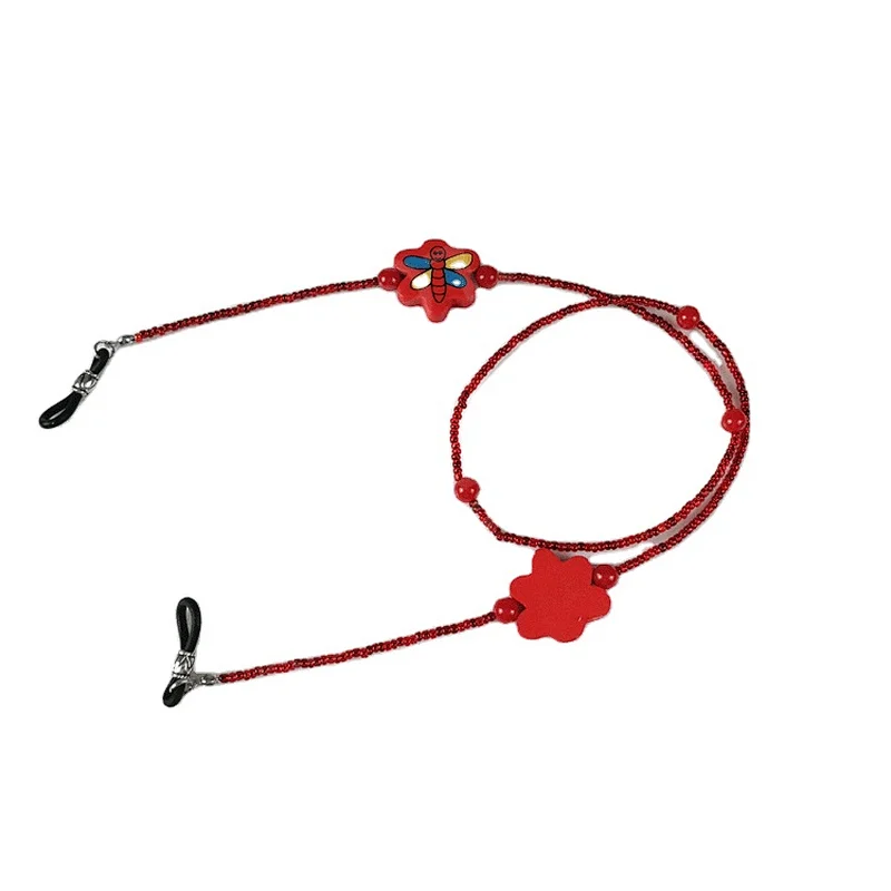 red Beaded Sunglasses Chain