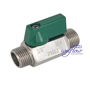 Stainless Steel MM Mini Ball Valve with Black Handle