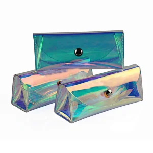 Magnetic Closure Laser PVC Clear Sunglasses Case