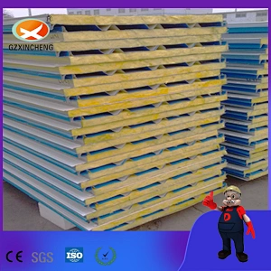 Panel sándwich de lana de roca de acero de color para sala limpia