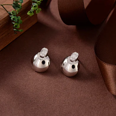 brushed silver earrings