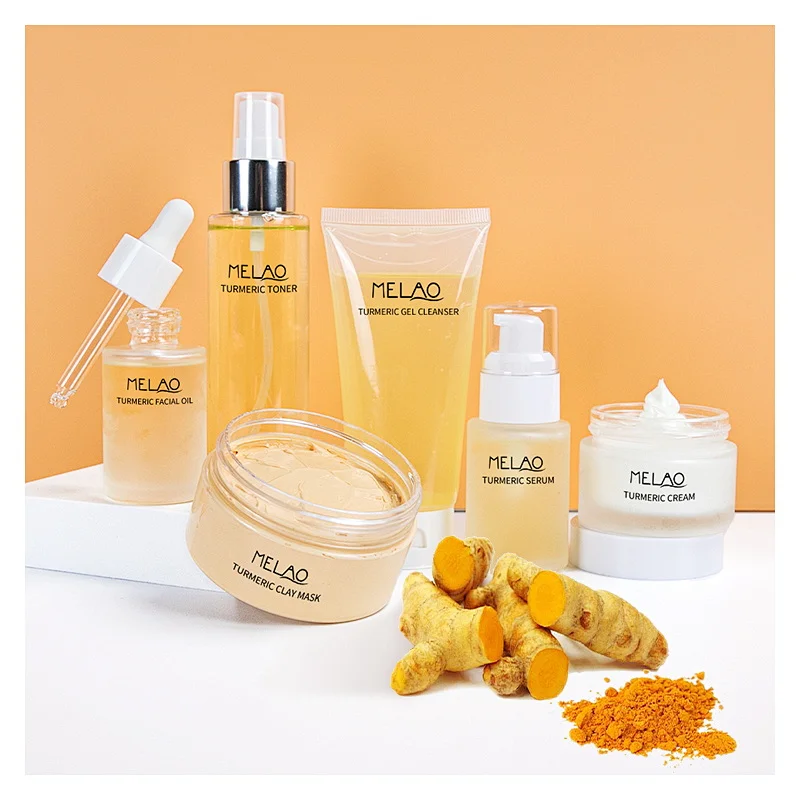 Private Label Anti Acne Whitening Repair Face Care Skin Care Turmeric Set
