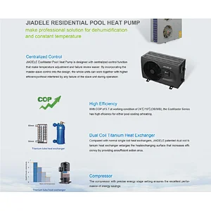 JIADELE DC inverter thermostat water heating 13kw swimming pool heat pump Outdoor Pool Heat Pump