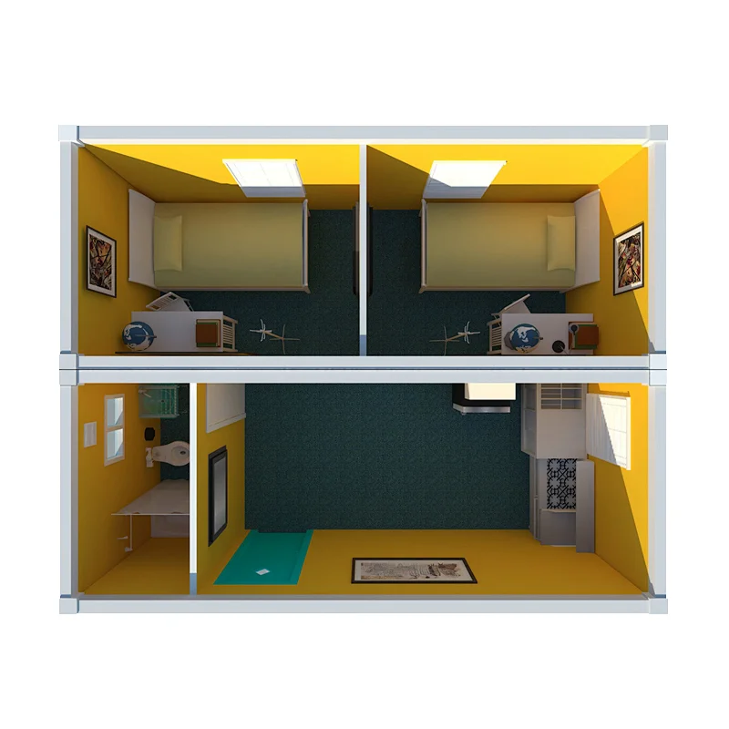 Wholesale new designs modern beautiful two bedrooms comfortable prefab container house homes