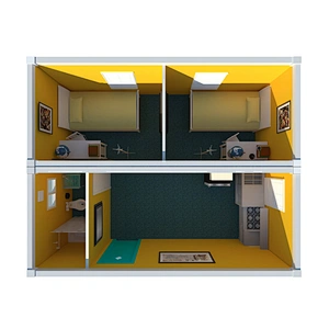 Nuevos diseños al por mayor casas prefabricadas cómodas hermosas modernas de la casa del envase de dos dormitorios