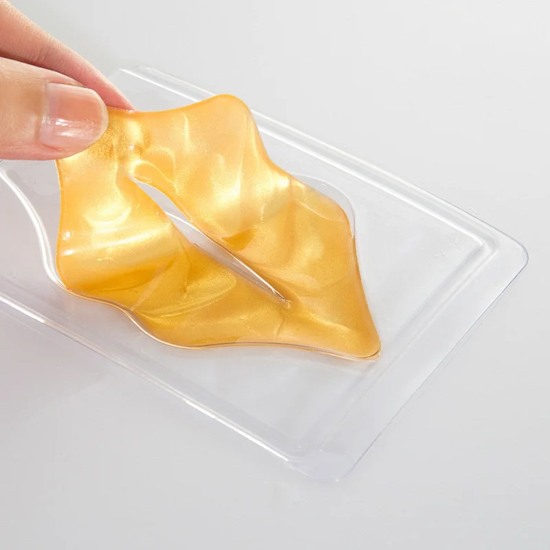 Lip mask patch 24k Gold collagen sheet pink lip mask  hydrating moisturizing crystal private label