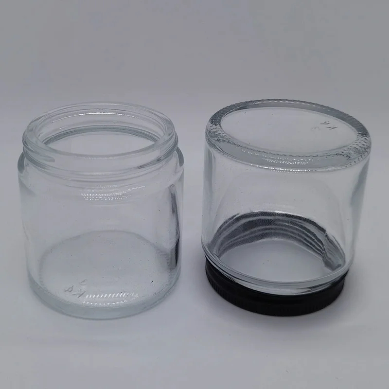 Cream clear glass 100ml pet jar with aluminum lid screw cap blackrbig storage container lotion facial mask