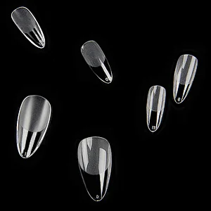 Almond Traceless Transparent Frosted Nail Tips