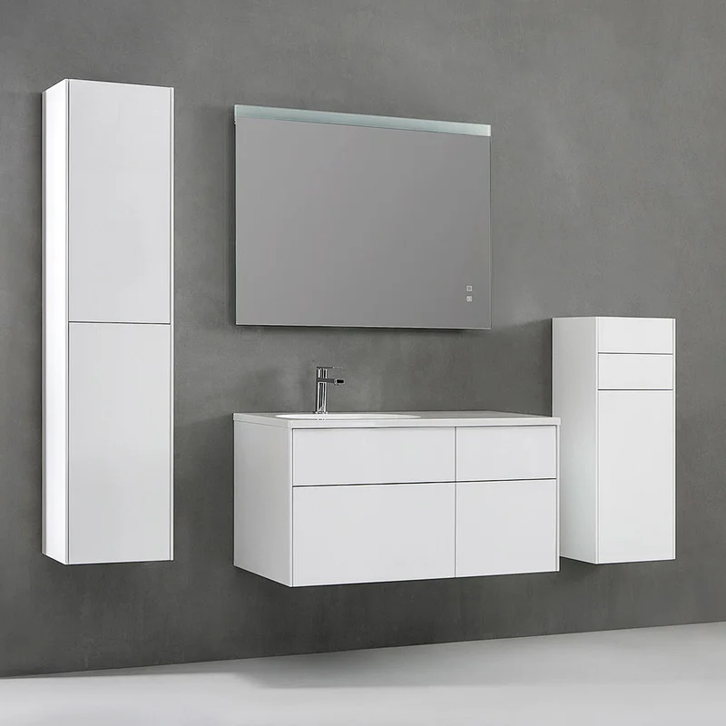 Wallmount MDF Bathroom in Glossy white ColorTenne Vanity