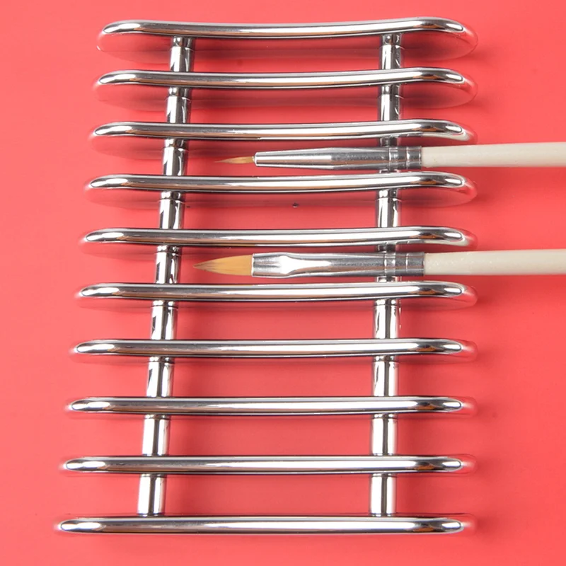 9 Grids Sliver Nail art pen holder display shelf /Nail Brush Rest Pen Art Craft Holder