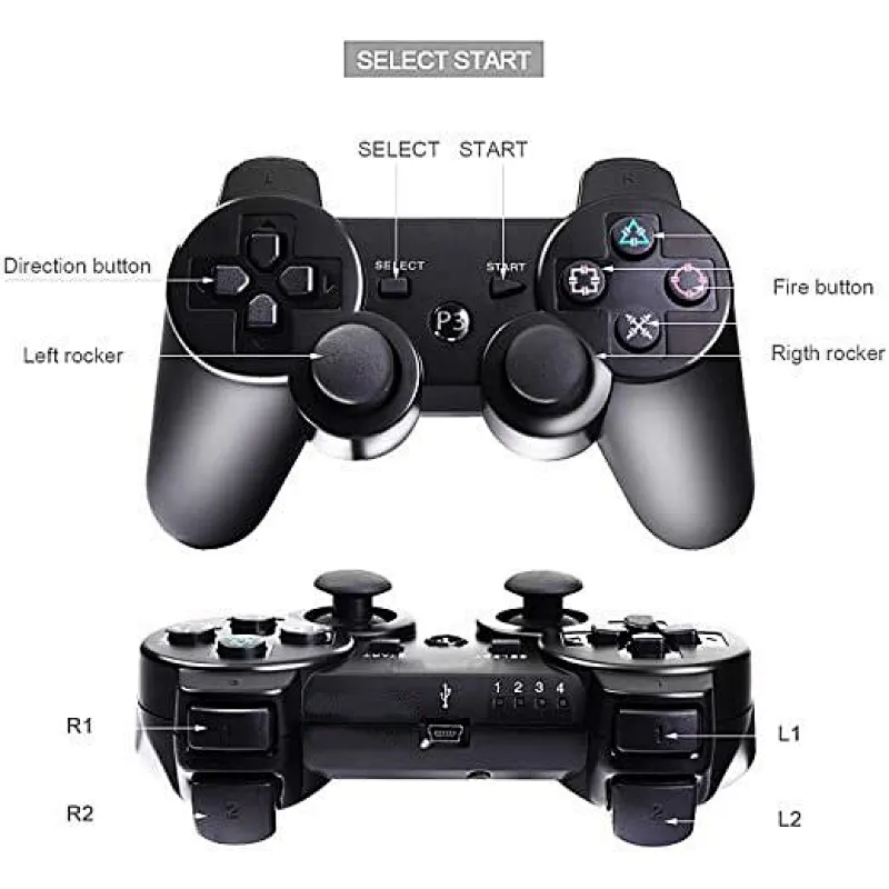 PS3 Controller Wireless Controller Gamepad Compatible with Sony Playstation 3