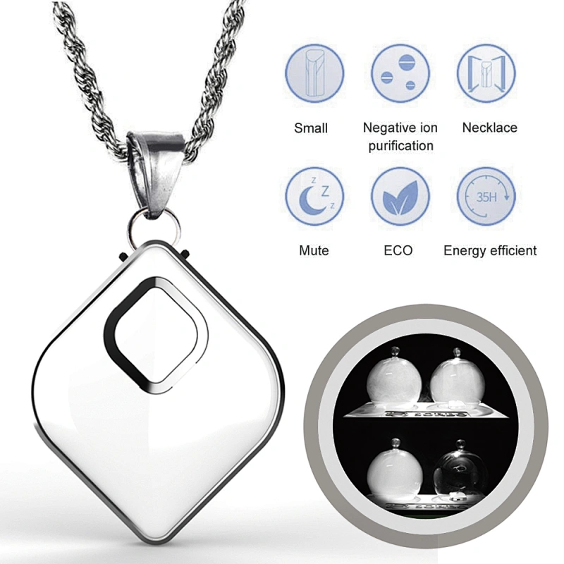 Mini Wearable Air Purifier Necklace & Portable Air Freshener Smoke Purifier