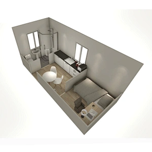 Casas modulares prefabricadas de China 20ft plat pack container home office / living kit hogares determinados para ventas