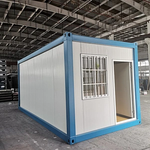 Casa de contenedor de oficina vacía blanca de 20 pies casa de contenedor prefabricada de paquete plano de lujo movible
