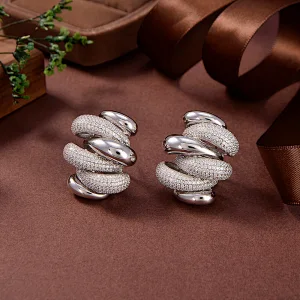 silver and diamond hoop earrings