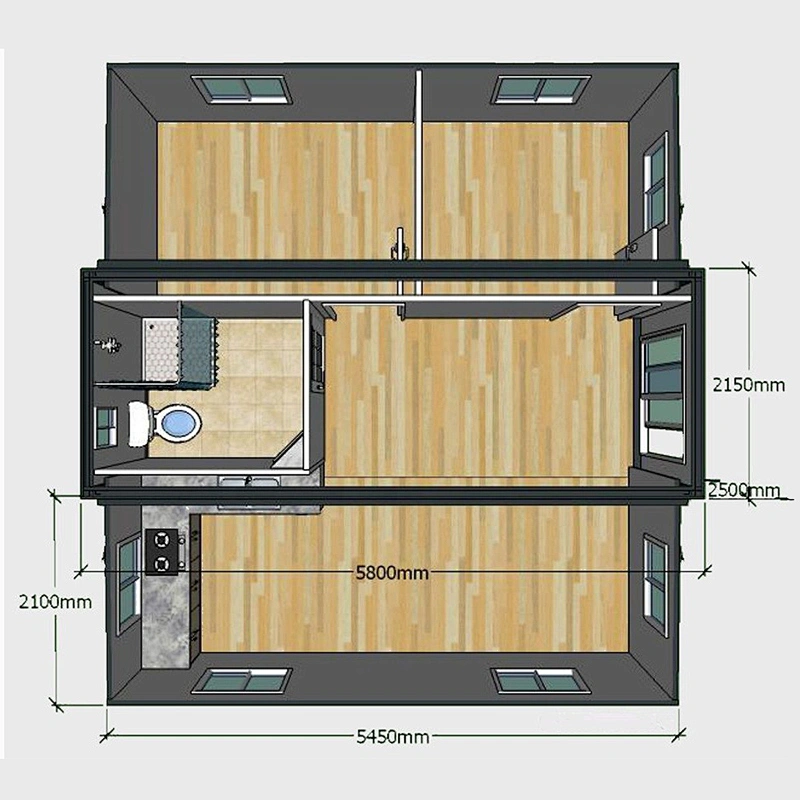 2021China Casa contenedor de nuevo estilo con diseño plegable