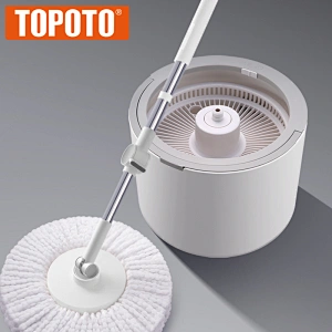 TOPOTO Newest Online Shopping Self Twist Rotating Mop Floor Cleaning Round Mini Mops 360 Bucket Spinning And Go Mop