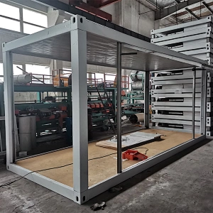 20ft white empty office container house movable luxury flat pack prefab container house