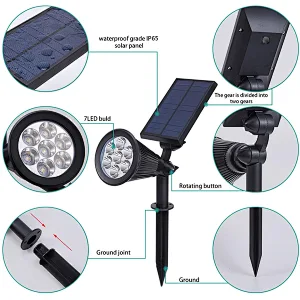 Solar  Light Solar Spotlights Outdoor 7 Singe Colors & Color Changing RGB