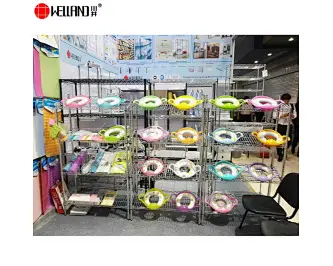 Exhibition Product Display Rack,Durable 4 Tiers Chrome  Slant Wire Shelving