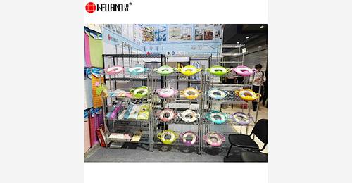 Exhibition Product Display Rack,Durable 4 Tiers Chrome Slant Wire Shelving