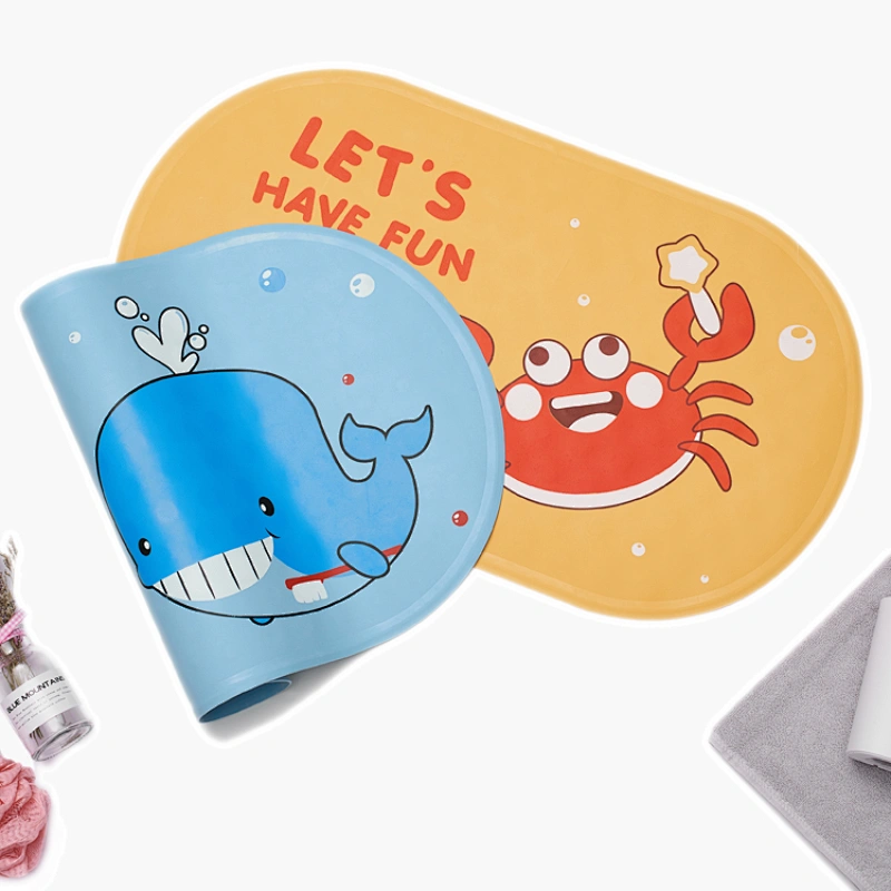 Custom rubber bath mat baby shower bath tub anti slip mat with printing