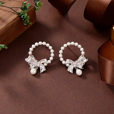 bridal drop earrings silver