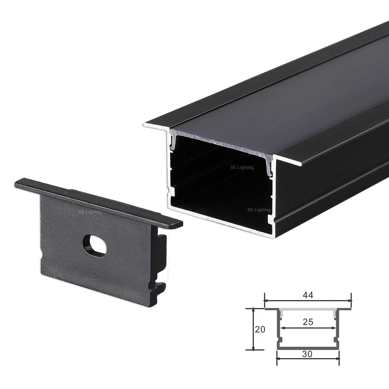 Recessed LED Channel Lighting Diffuser 30x20mm