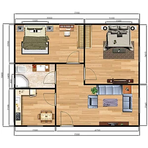 Wholesale new designs modern beautiful two bedrooms comfortable prefab container house homes
