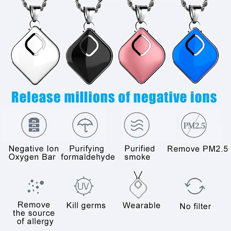 Mini Wearable Air Purifier Necklace & Portable Air Freshener Smoke Purifier