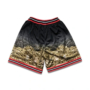 Custom embroidery basketball shorts with pockets mesh basketball jersey