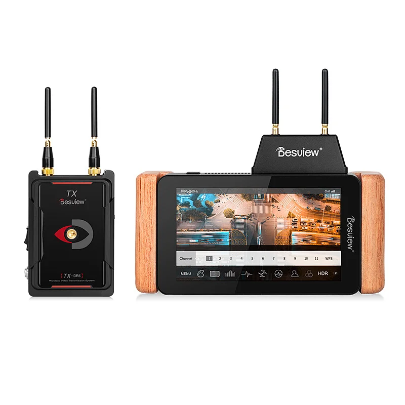 Desview DR6 wireless HD 1080P video transmitter and 5.5'' touchscreen monitor with 2000nits video receiver set
