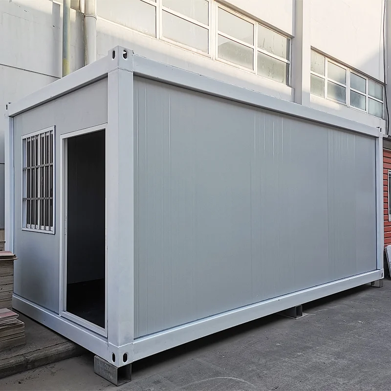 20ft white empty office container house movable luxury flat pack prefab container house