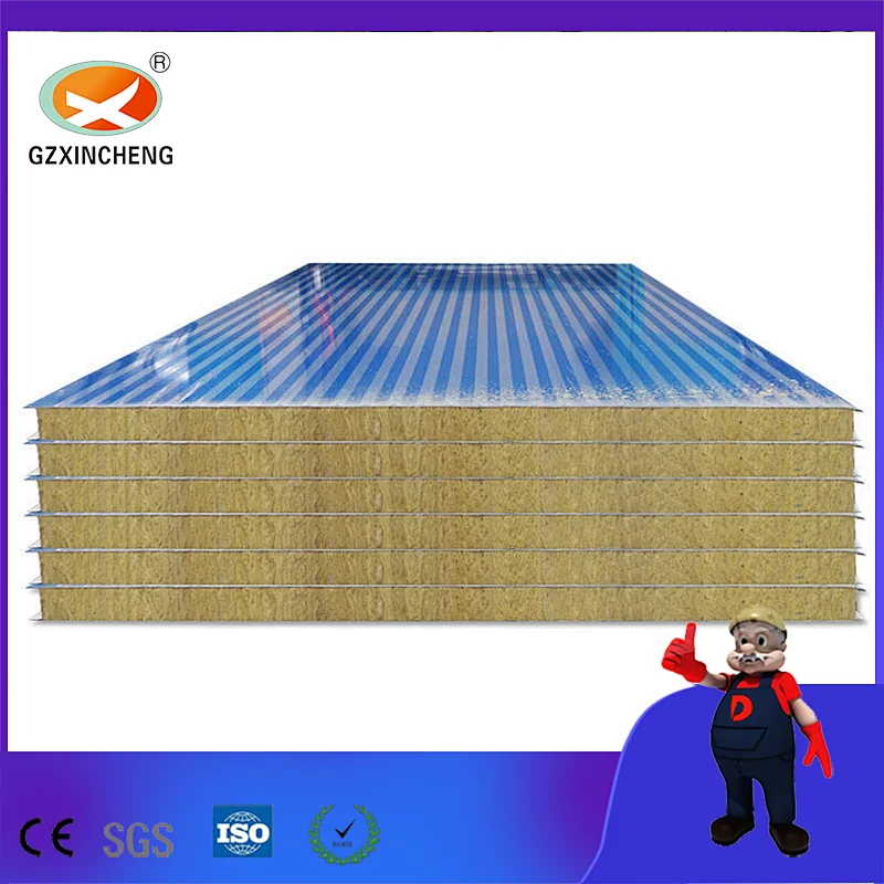 150kg Fireproof Rock Wool Sandwich Panel