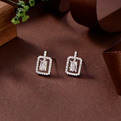 silver thread earrings