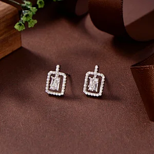 silver thread earrings