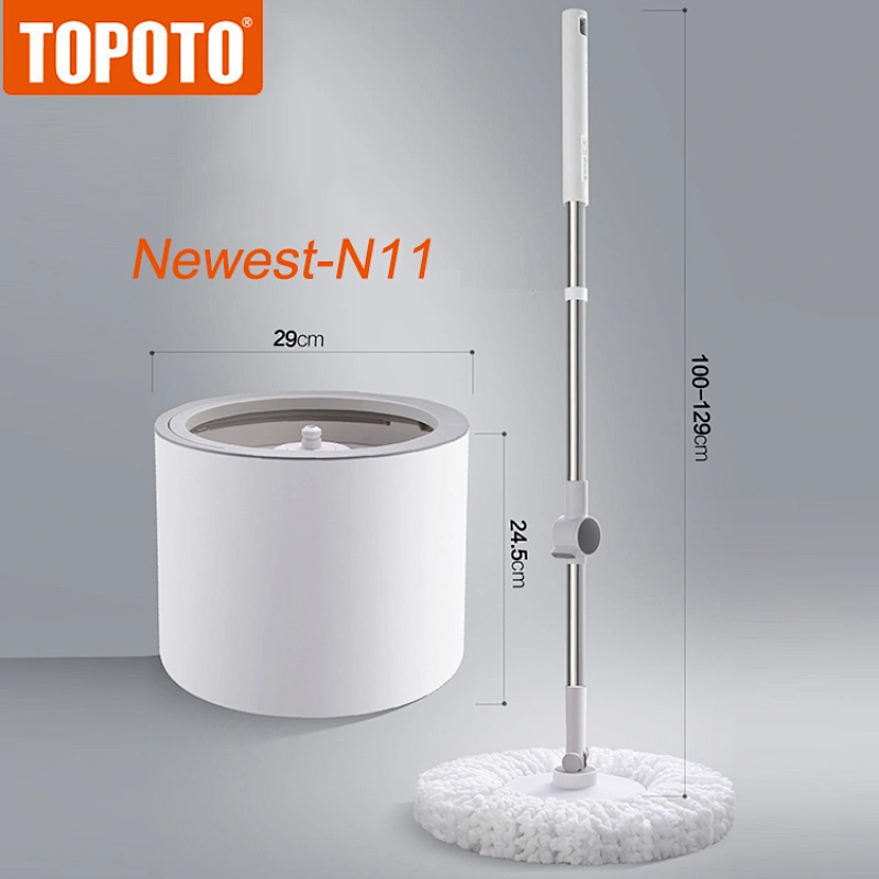 TOPOTO Newest Online Shopping Self Twist Rotating Mop Floor Cleaning Round Mini Mops 360 Bucket Spinning And Go Mop